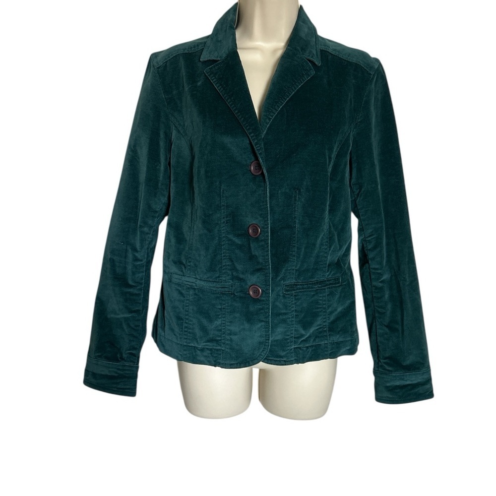 Sigrid Olsen Teal Velvet Blazer sz8